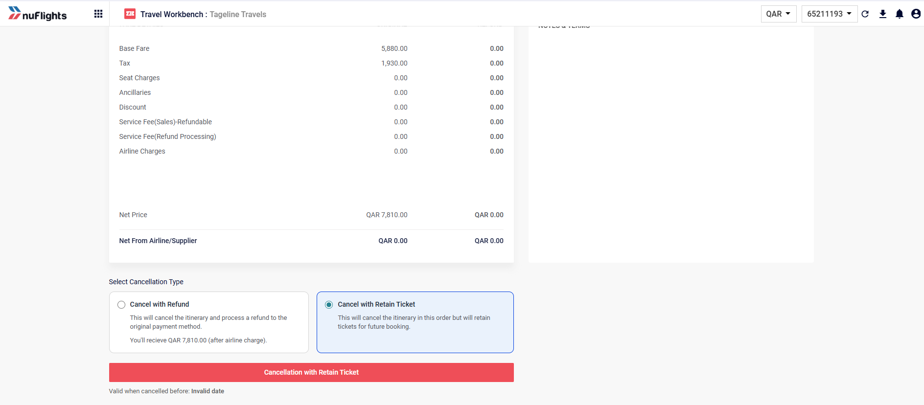 Select Cancellation Type